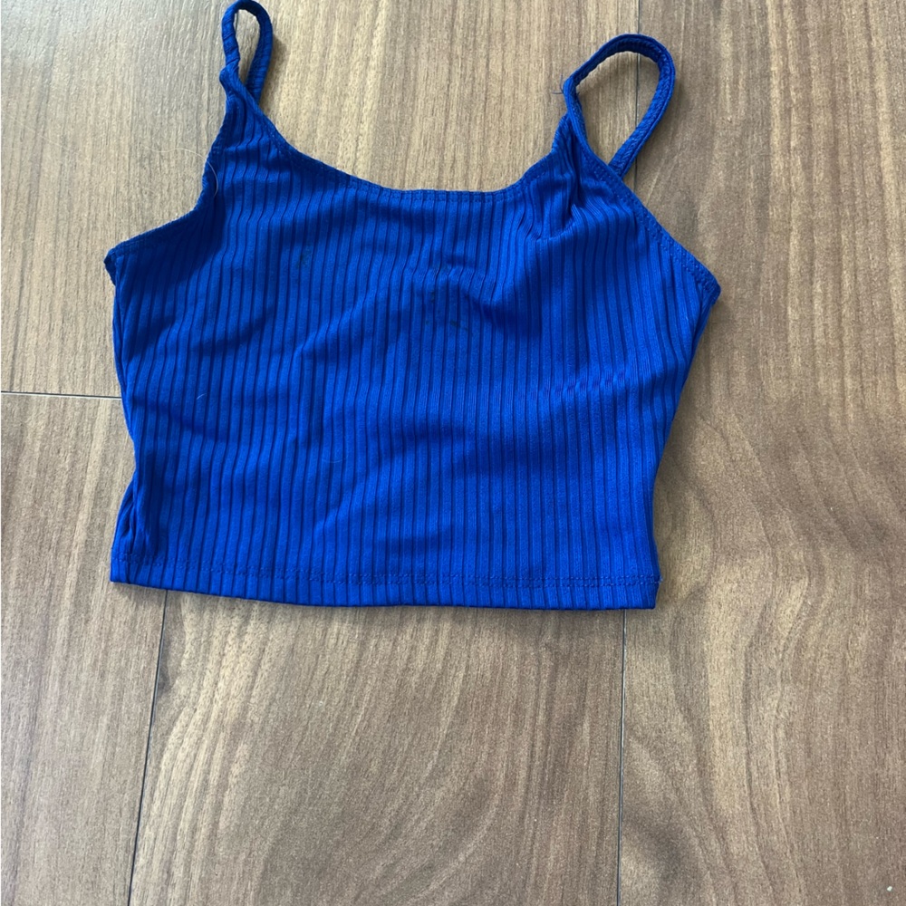 Five Dance Wear ribbed royal blue spaghetti strap bra top size YL